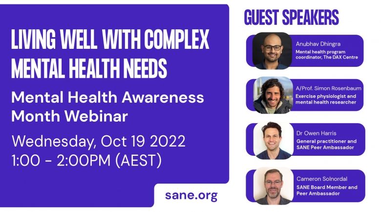 SANEs Living with complex mental health needs WEBINAR